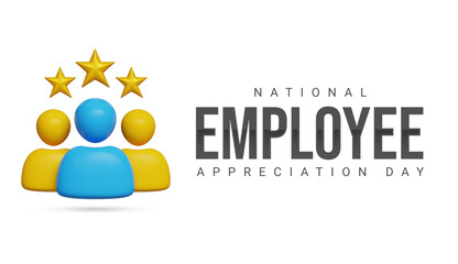National Employee Appreciation Day illustration. Top employee, Satisfaction, performance. Employee appreciation day illustration banner design template