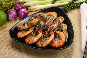 Boiled big tiger fresh shrimp