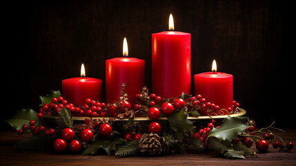 Obraz na płótnie Canvas Christmas decoration with candles