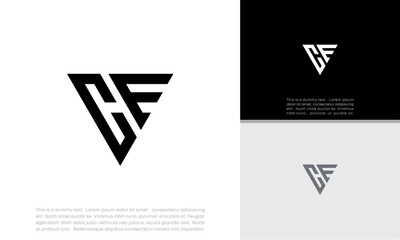 Initials CF logo design. Initial Letter Logo. Innovative high tech logo template.	
