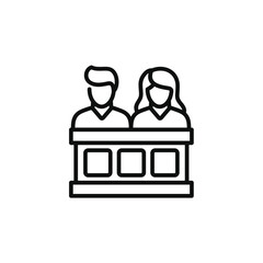 Jury line icon isolated on transparent background