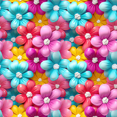 Seamless pattern with flowers. Repeat pattern with balloon flowers
