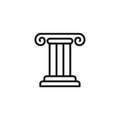 Pillar line icon isolated on transparent background