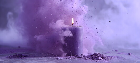 Purple candle with purple clay