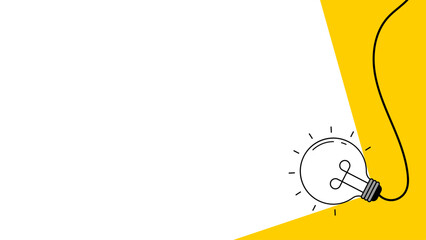 Idea concept with light bulb on yellow background. Vector illustration.