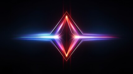 Naklejka premium Shinny colorful neon arrows on a dark background. Multicolor neon arrow with glowing effect. Created with Generative AI