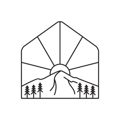 outdoor explore holiday icon logo design vector