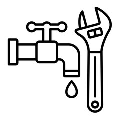   Plumbing line icon