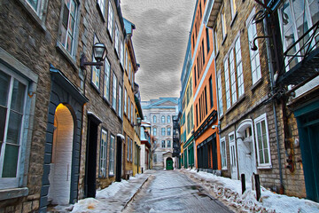 Architecture details of the city of Quebec, Canada