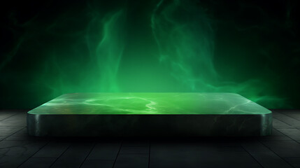 Fototapeta na wymiar background with green neon light, generative Ai