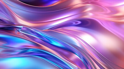 Holographic luxury iridescent liquid wave or iridescent smooth foil concept background. Created with Generative AI