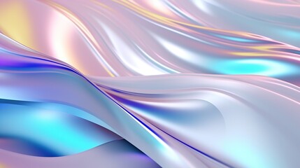 Holographic luxury iridescent liquid wave or iridescent smooth foil concept background. Created with Generative AI