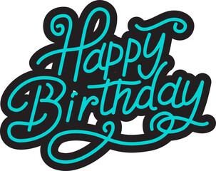 calligraphy,  Handwritten  brush lettering of Happy Birthday