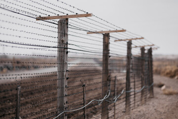 a special border covered with barbed wire