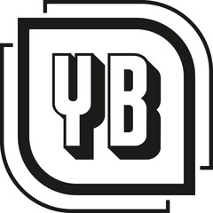 YB letter logo design on white background. YB logo. YB creative initials letter Monogram logo icon concept. YB letter design