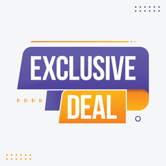 Exclusive deal banner business concept flat vector illustration