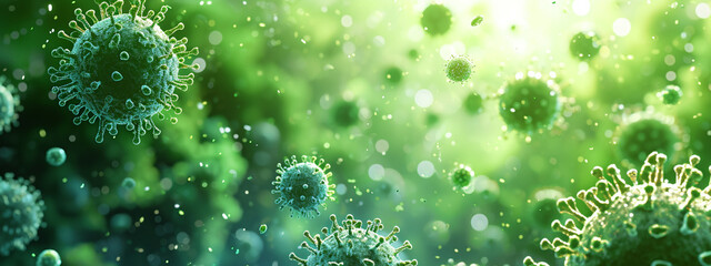 virus on a green background