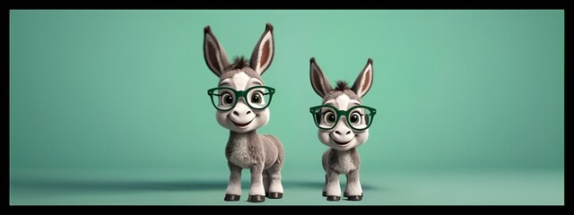Cute Baby Donkeys Wearing Spectacles