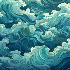Fototapeta na wymiar Kanagawa - Japanische Welle