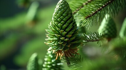close up of fir branches