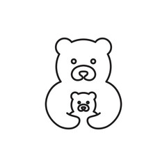 Obraz na płótnie Canvas cute bear mascot cartoon flat icon logo design vector