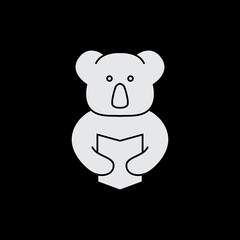 cute koala mascot cartoon flat icon logo design vector