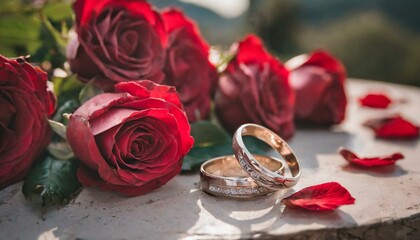 Wedding rings: A symbol of eternal love, commitment, and unity. They represent the sacred bond between two individuals, signifying a lifelong promise and the beginning of a beautiful journey together.