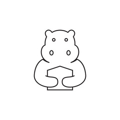 Obraz na płótnie Canvas cute hippo mascot cartoon flat icon logo design vector