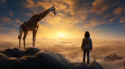 Poster giraffe at sunset © Muhammad_Waqar