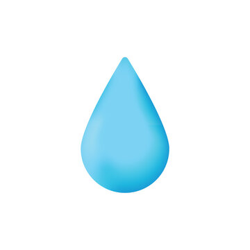 3d water drop icon isolated on white background