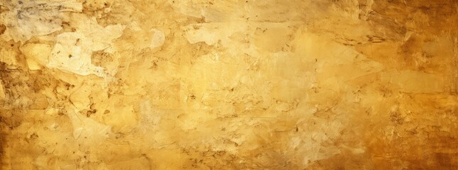 Distressed painted surface. Gold, brown, bronze and aged metal, wall. Vintage texture backdrop., horizontal background wallpaper or banner 