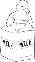 Duck Milk Animal Vector Graphic Art Illustration