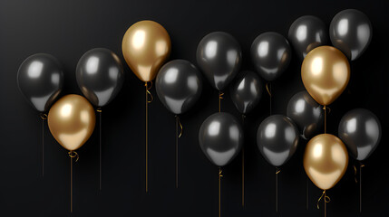 gold and silver balloons, generative Ai