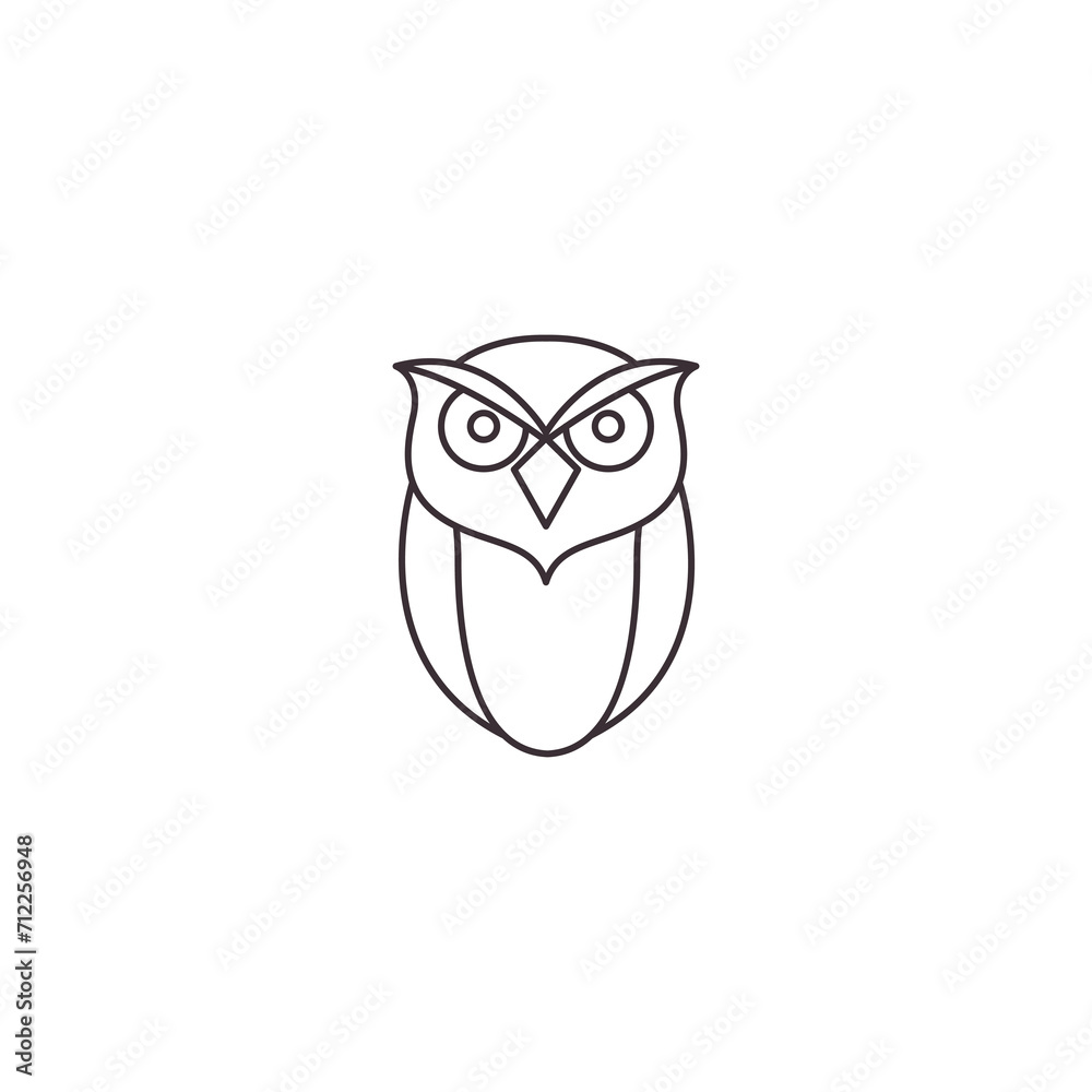 Sticker simple owl icon logo design vector