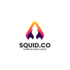 Vector Logo Illustration Squid Gradient Colorful Style