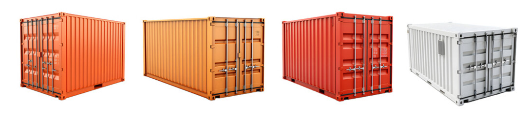 container isolated on a transparent PNG background, white background, Generative Ai