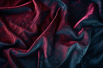 Red velvet fabric texture - obrazy, fototapety, plakaty