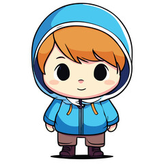 Adorable Winter Boy Vector Illustration cartoon