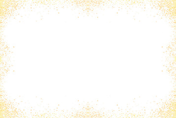 Fototapeta na wymiar luxury gold glitter sparkle light powder confetti frame round border
