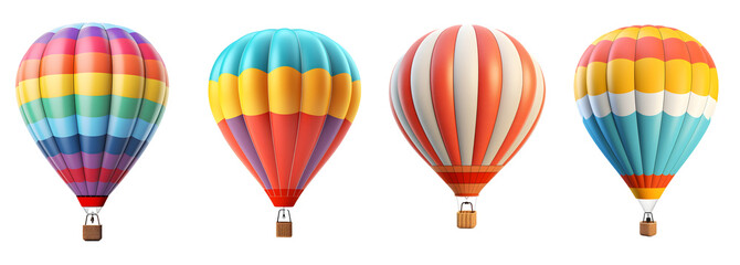 air balloon isolated on a transparent PNG background, white background, Generative Ai