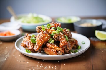 Fototapeta premium korean style chicken wings with sesame seeds
