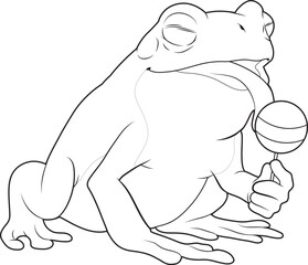 Frog Lollipop Animal Vector Graphic Art Illustration