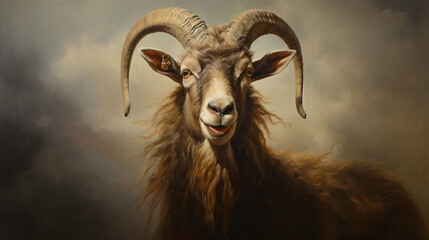 portrait of a goat - obrazy, fototapety, plakaty