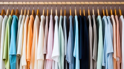 Organized Collection of Garments on Hangers AI Generated