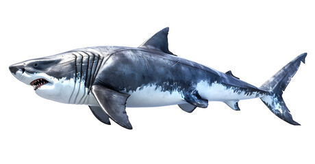 Obraz premium Prehistoric shark megalodon. Extinct predatory fish realistic illustration. 