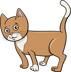 cartoon beige cat or kitten comic animal character