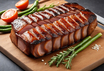 Sliced Pork Belly Close-Up