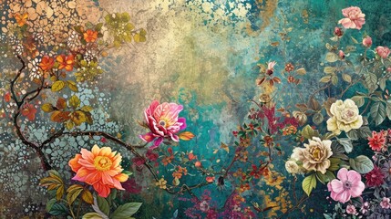 Fototapeta na wymiar Floral Elegance: A Tapestry of Botanical Grace