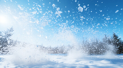 Fototapeta na wymiar Snow splash in the air