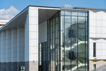 Facade of a modern residential building, building texture